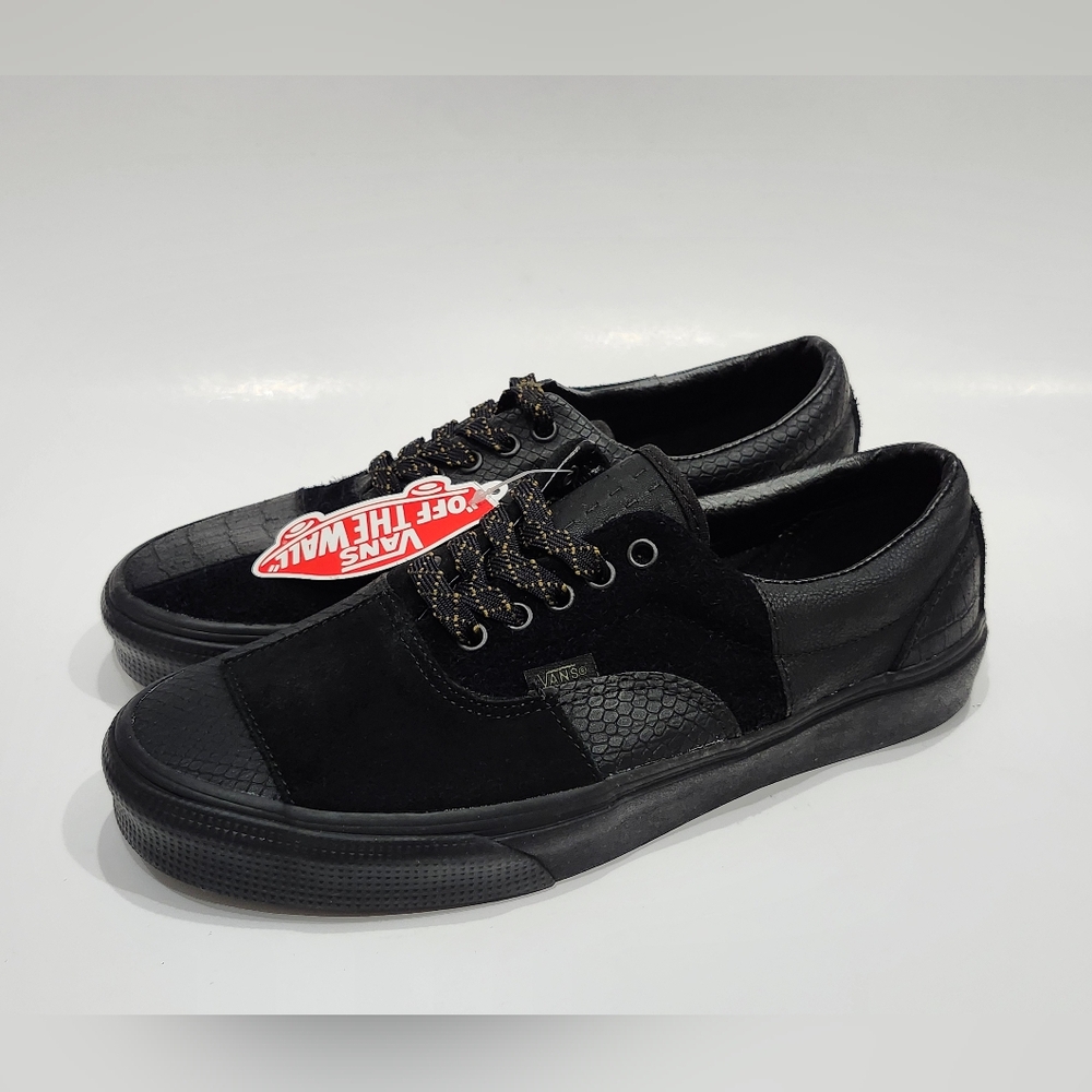 Vans Mono Era Patchwork Blackout Sneakers Leather Suede Women's 10.5/ Men's 9 NW